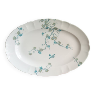 Plateau de service ovale « Mésanges ». Charles Field, Haviland, Limoges