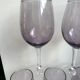set of 5 wine glasses in purple bubble glass 70s