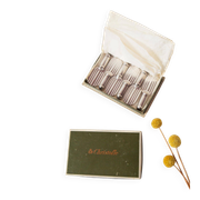 Set of 6 Christofle knife rests in the Strié model in silver-plated metal.