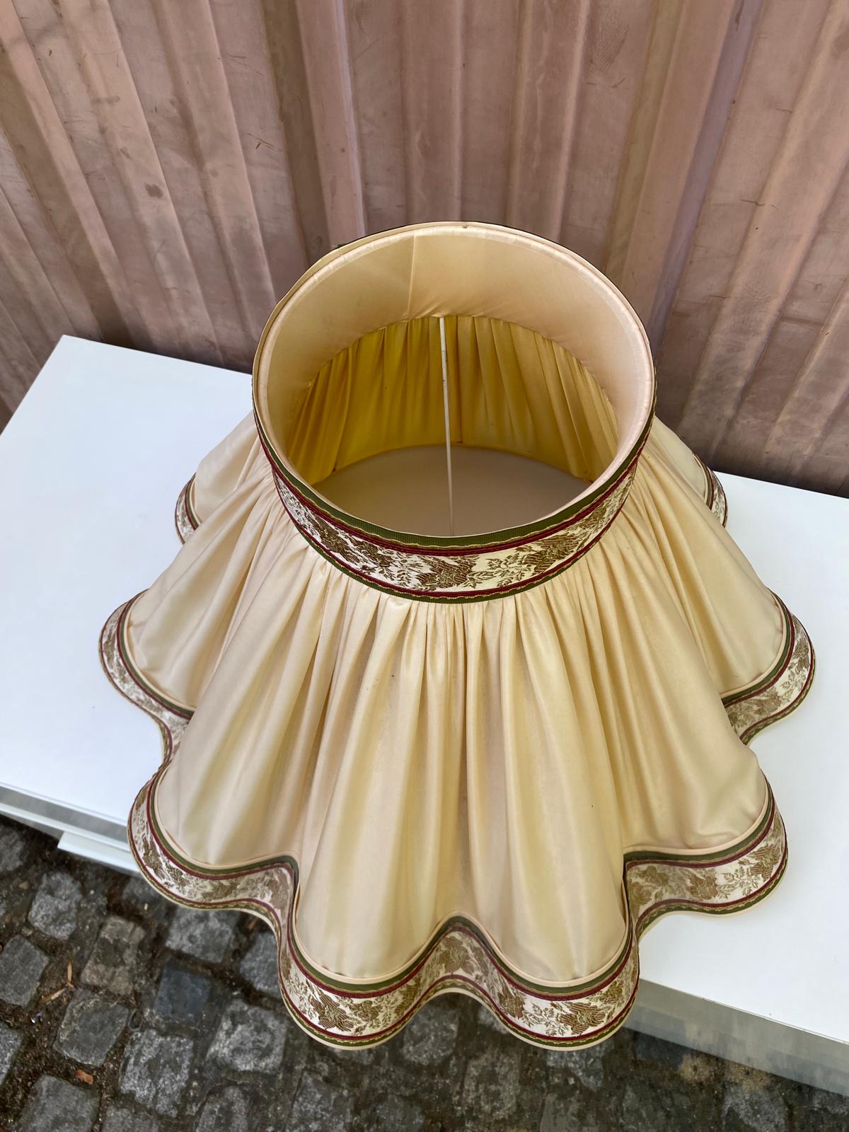 Large vintage scalloped lampshade
