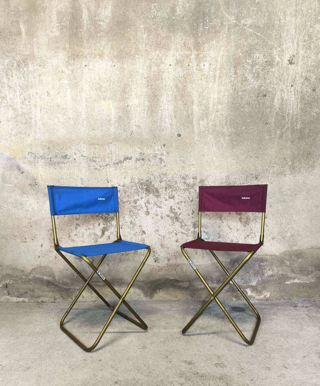 Vintage Lafuma camping chair pair