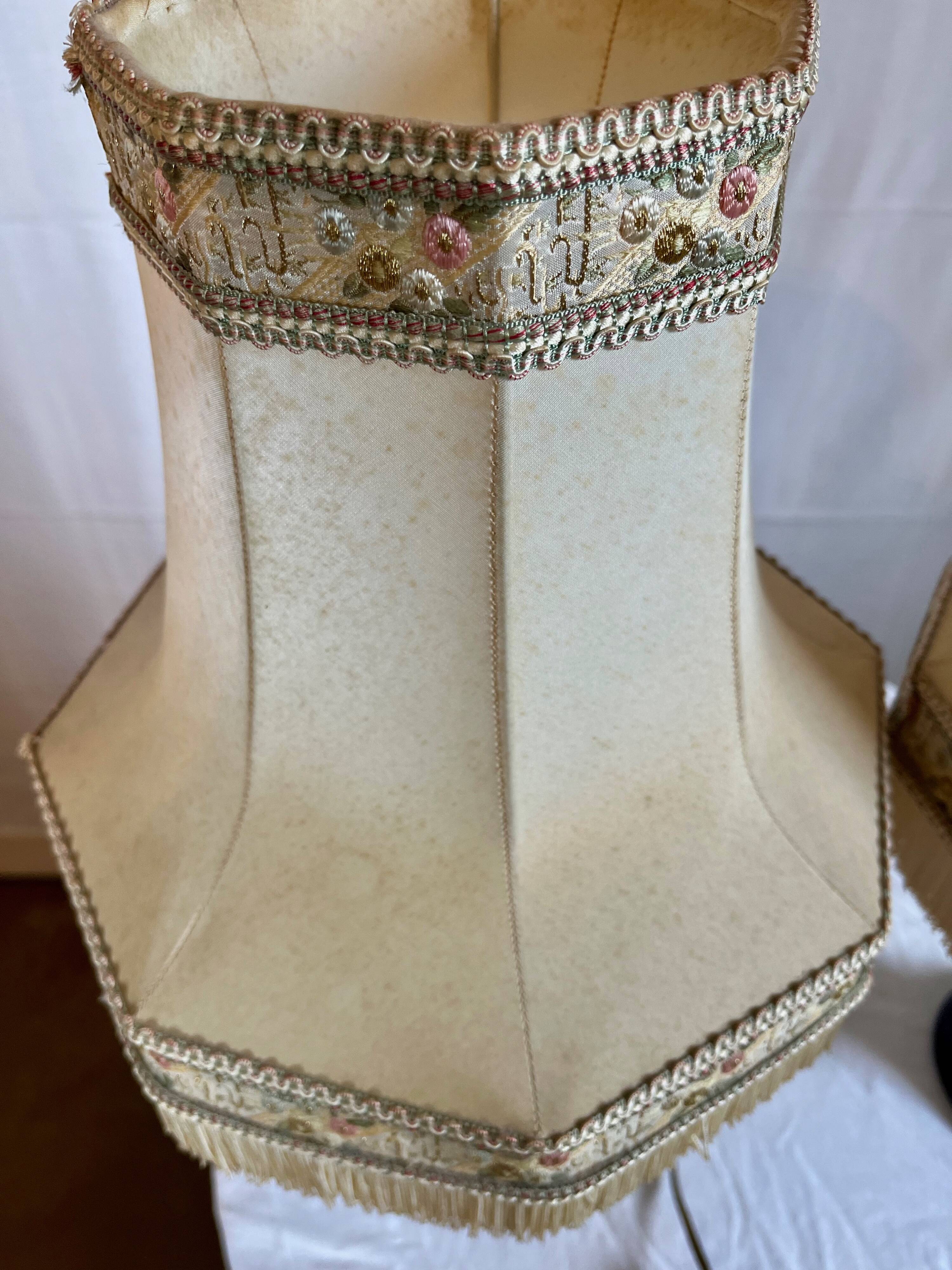 Pair of vintage porcelain lamps