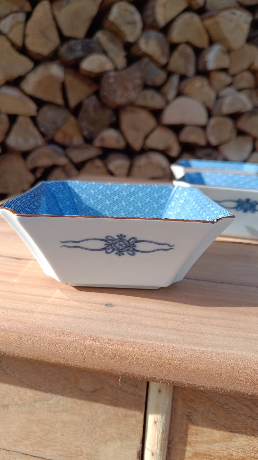 Asian set of platter and ten ramekins