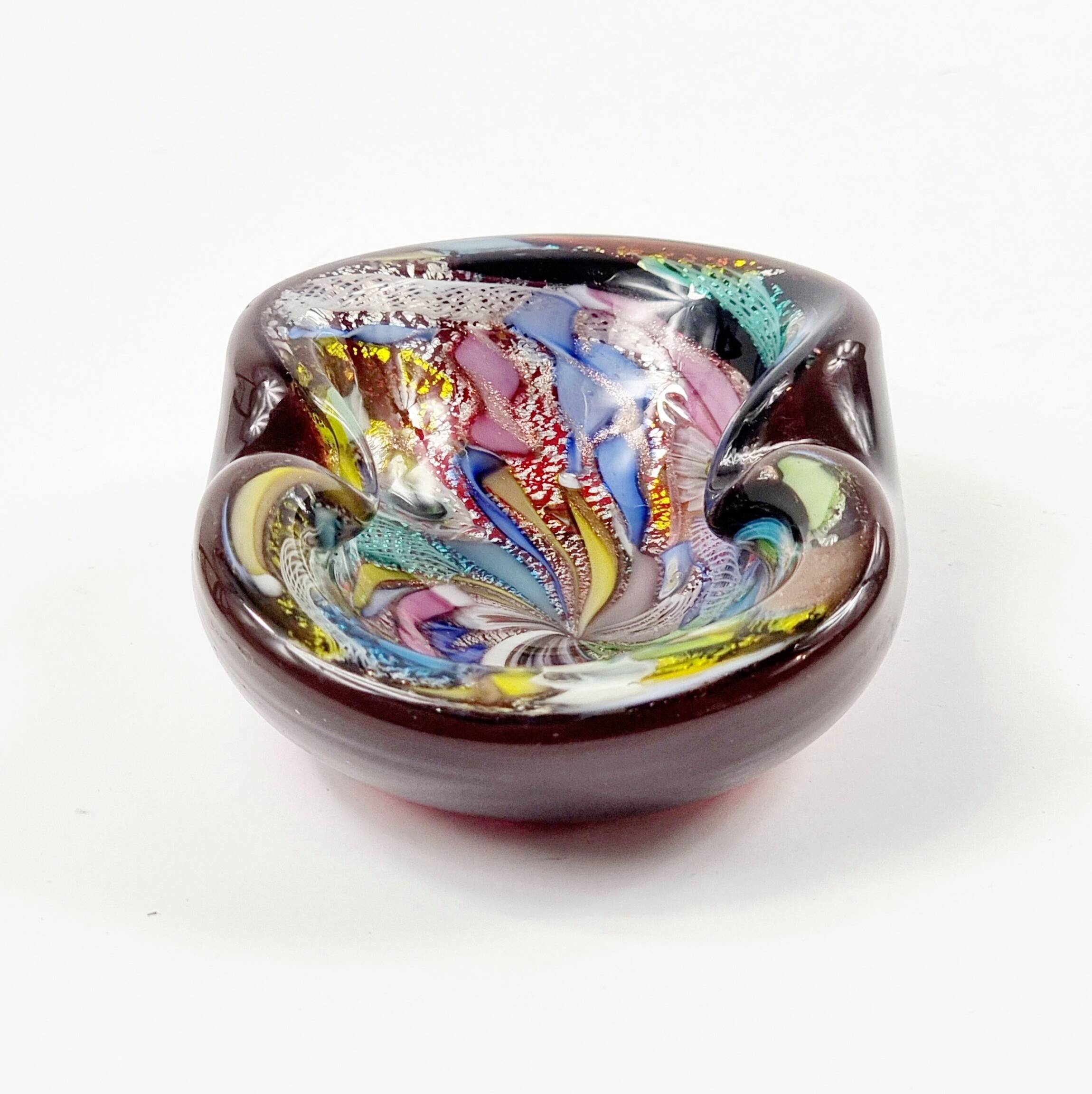 Tutti Frutti Murano Glass Ashtray or Bowl by Dino Martens for Aureliano Toso, Italy, 1950s