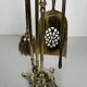 Neoclassical Polished Brass Fire Set with Ring Tools