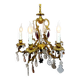 6-light bronze and crystal chandelier