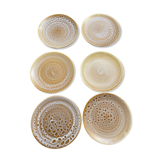 6 small plates Niderviller model Fauve