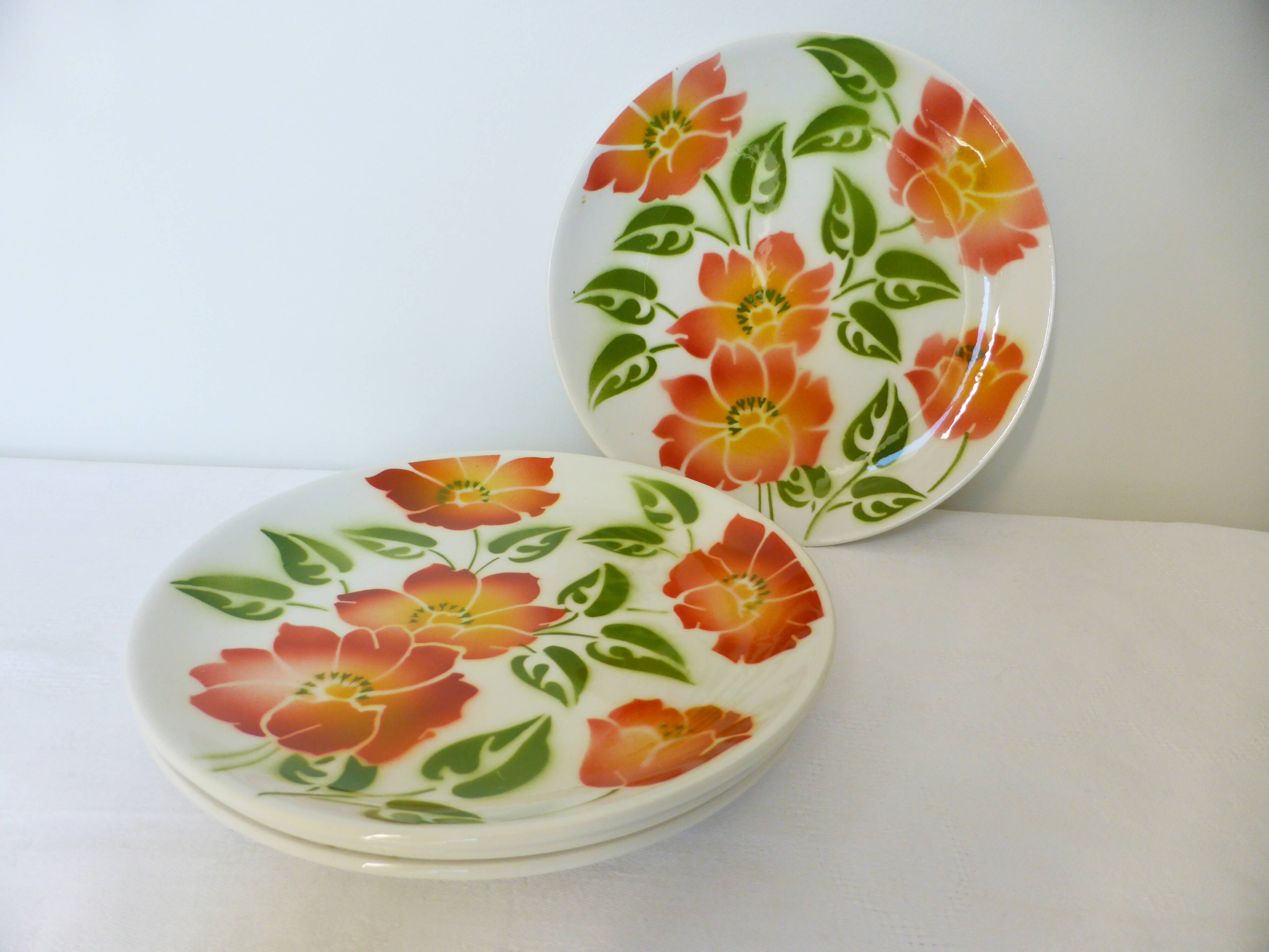 4 dessert plates Moulin des Loups Orchies model Ontario 210679