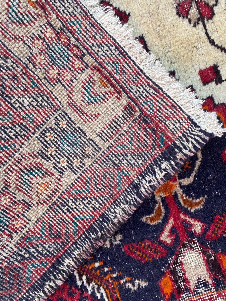 Vintage persian balutch handmade carpet 90x175 cm