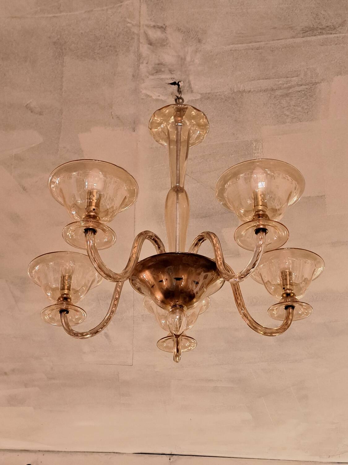Venetian chandelier from Murano in smoked glass