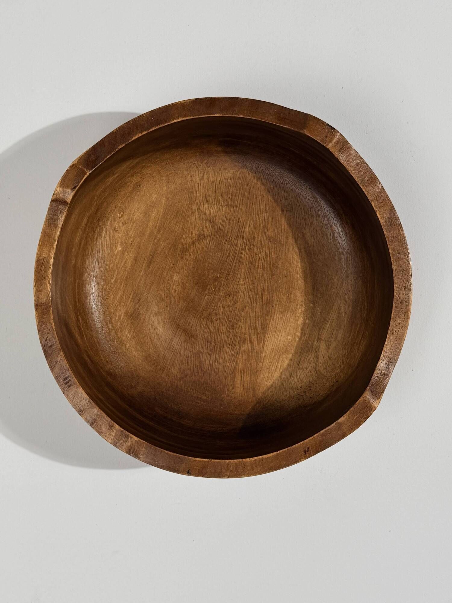 Large carved wooden bowl – French folk art, 1960s