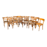 Series of 20 vintage mismatched bentwood bistro chairs