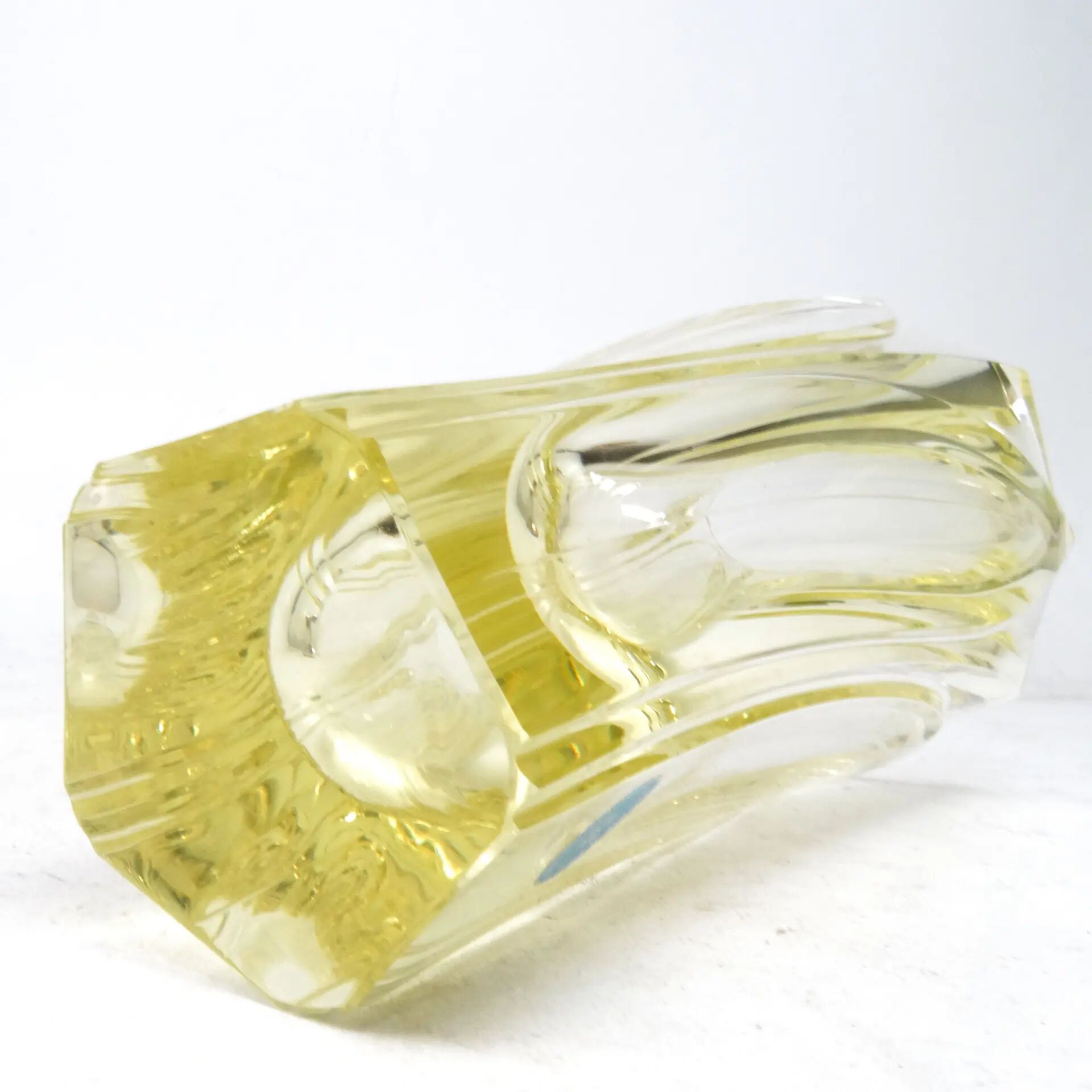Art Deco vase, citrine crystal, designed by R. Hlousek, Moser, Czechoslovakia, 1930s