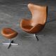 Early Egg chair with footstool by Arne Jacobsen for Fritz Hansen, Denmark 1960s