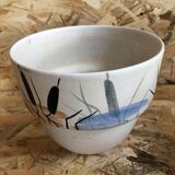 Lot 3 old caches pot milet sevres ceramic decoration reeds vintage