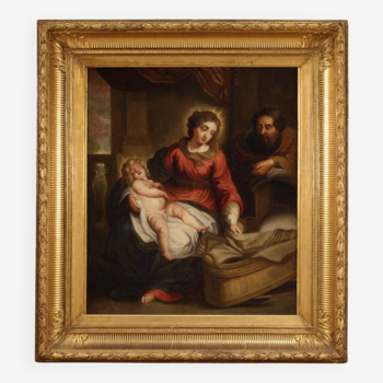 Cadre flamand Sainte Famille du 18ème siècle