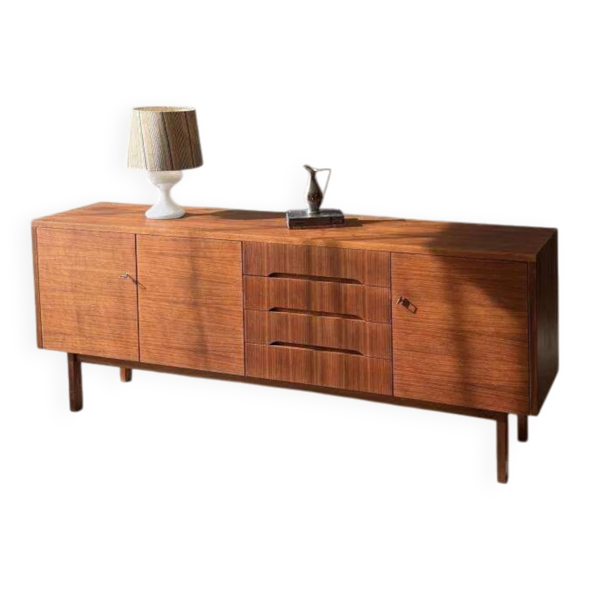 Vintage minimalist sideboard 1960s walnut