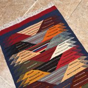 Small Moroccan rug, kilim picaso, flat woven rug, decoration