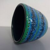 Italian Rimini Blue Ceramic Cachepot by Aldo Londi for Bitossi, 1960s