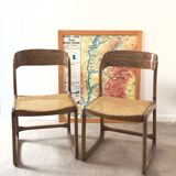 Paire de chaises cannée Baumann bémol - traîneaux