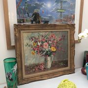 Still life bouquet of flowers oil painting