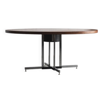 Grande table à manger ronde, France, années 1970