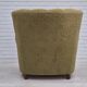1960s, Danish vintage relax armchair, furniture cotton/wool, beech wood.
