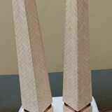 Pair of obelisk in bone marquetry, 70s