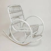 Chaise à bascule vintage pour enfant en rotin/bambou