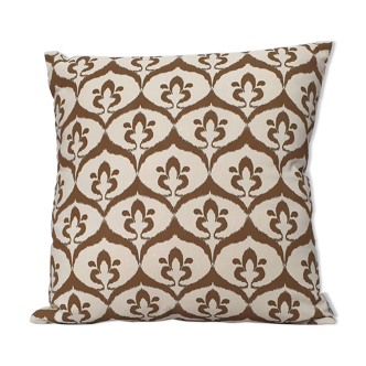 Ottoman cushion cover style ivory / olive ikat - 50 x 50