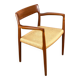 Fauteuil danois par Niels Otto Møller, teck et corde à papier, années 1960.