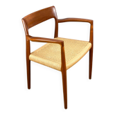 Fauteuil danois par Niels Otto Møller, teck et corde à papier, années 1960.