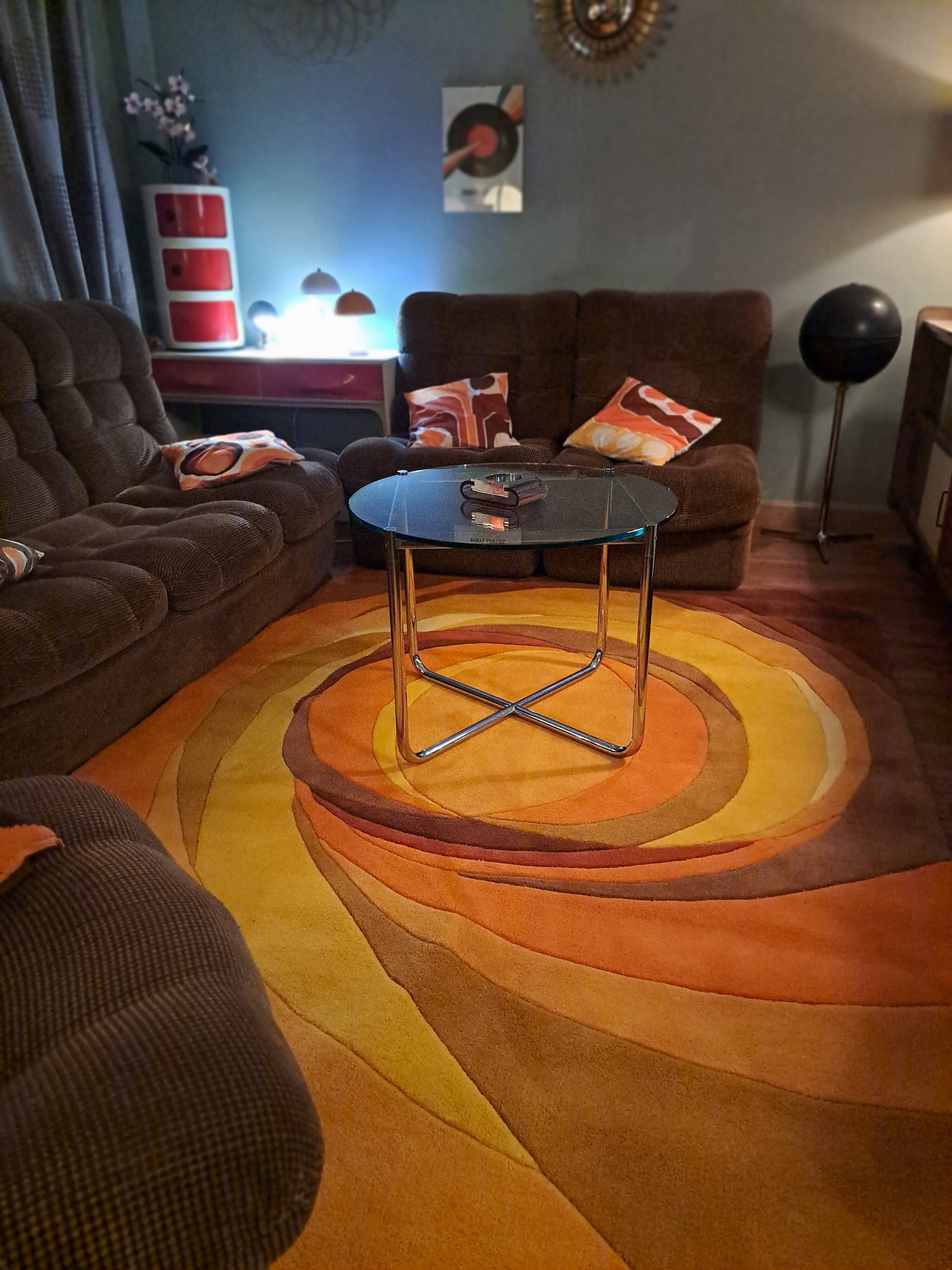 Van Der Rohe Italy Bauhaus' MR coffee table, occasional glass/chromed steel