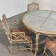 Vintage faux bamboo dining set with original fabric, 1980s