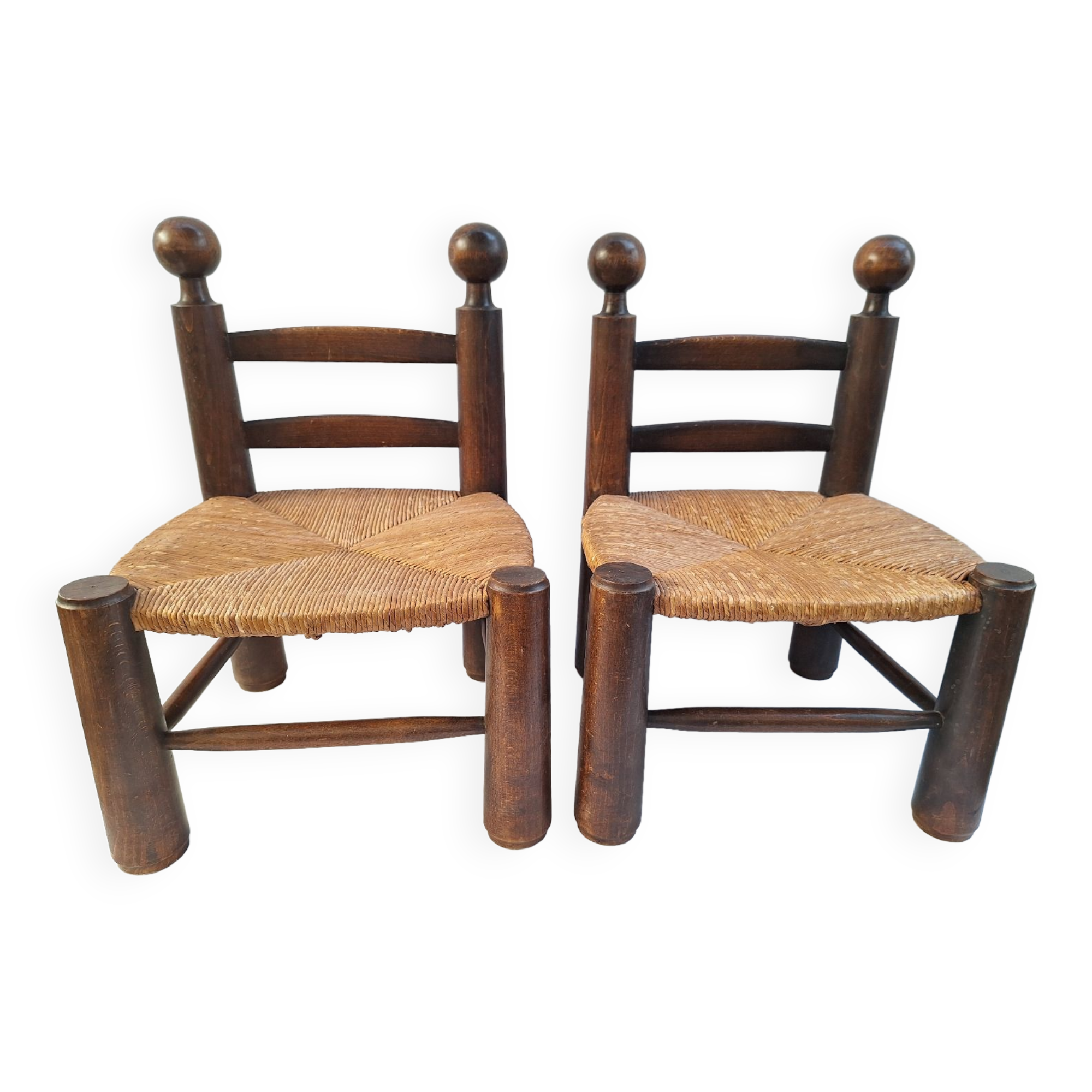 Paire de chaises basses style Dudouyt