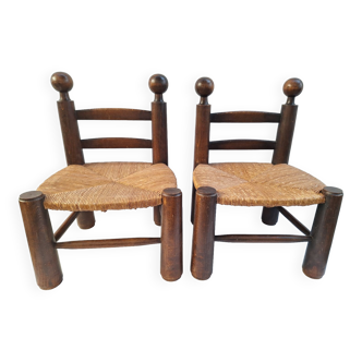Paire de chaises basses style Dudouyt