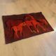 Tapis et tapisserie RYA vintage des années 1970 en marron et orange avec cheval