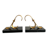 Pair of Modernist Gold Starry Bookends