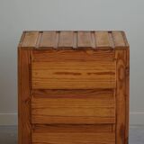 Free-standing primitive pine commode, mid-century Swedish, 1950s.