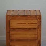 Free-standing primitive pine commode, mid-century Swedish, 1950s.