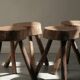 Brutalist coffee table with stools