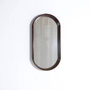 Large vintage modernist oval wall mirror from the mid-century, Italy 1960s.