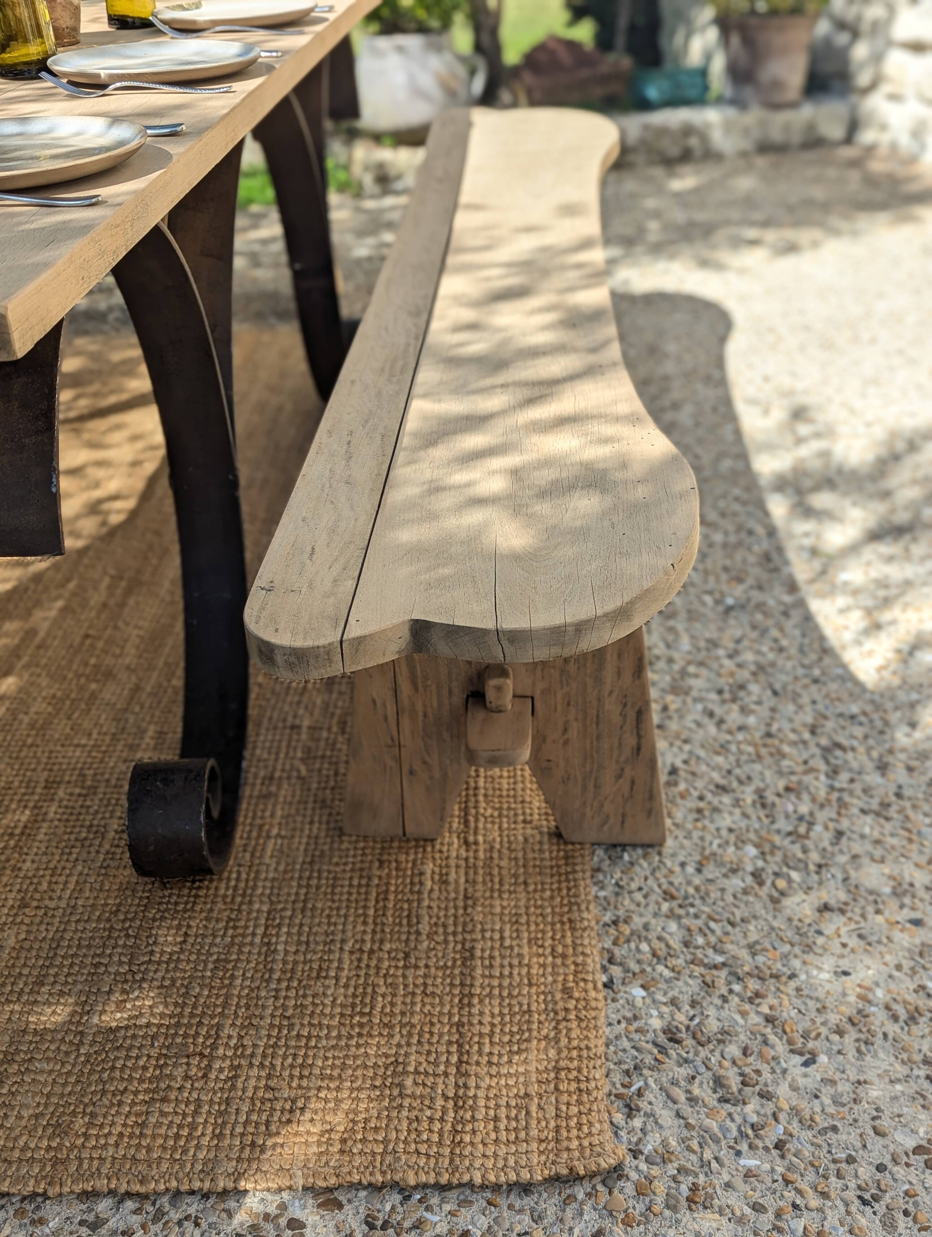 Table set, stools and benches