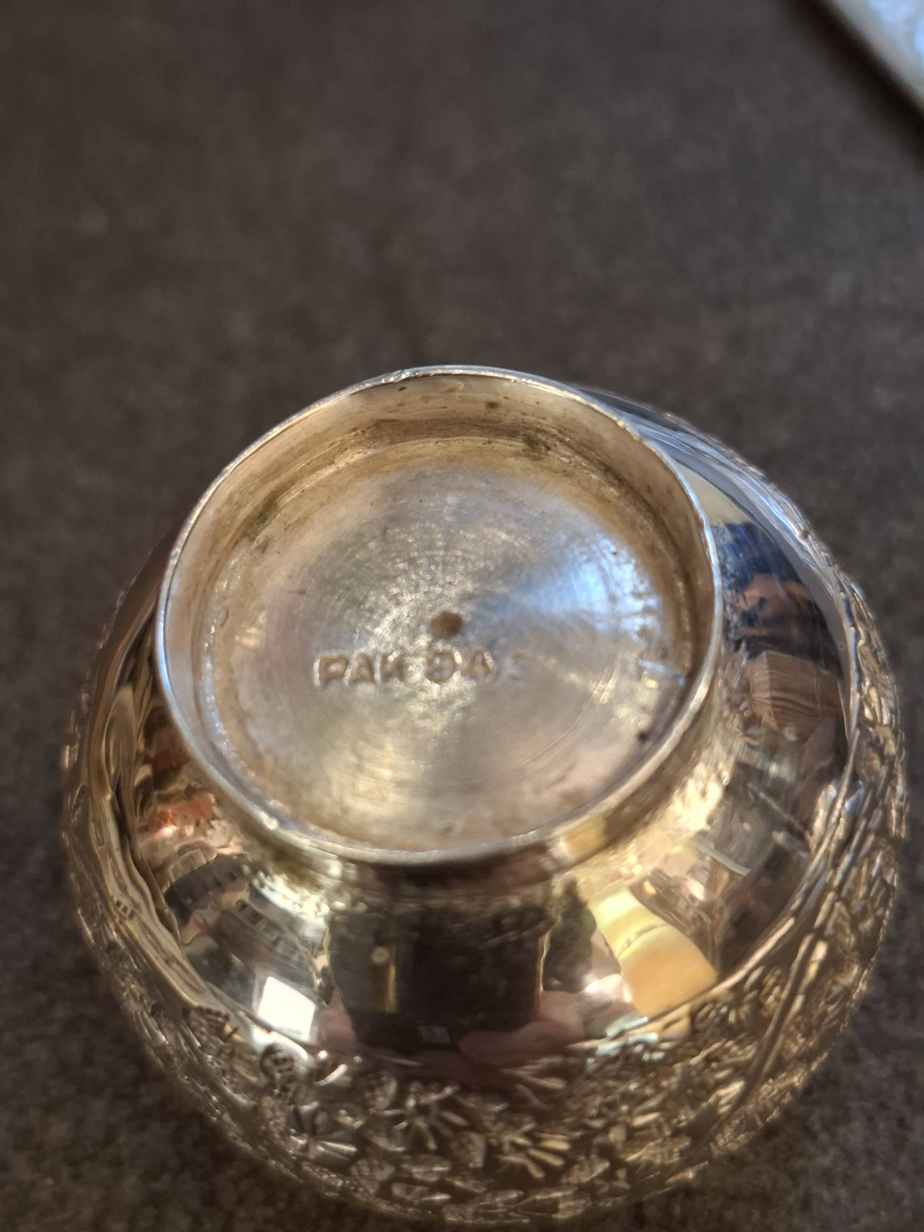 Silver-plated table salt and pepper shaker
