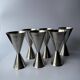 A set of 6 vintage minimalist stainless steel wine goblets