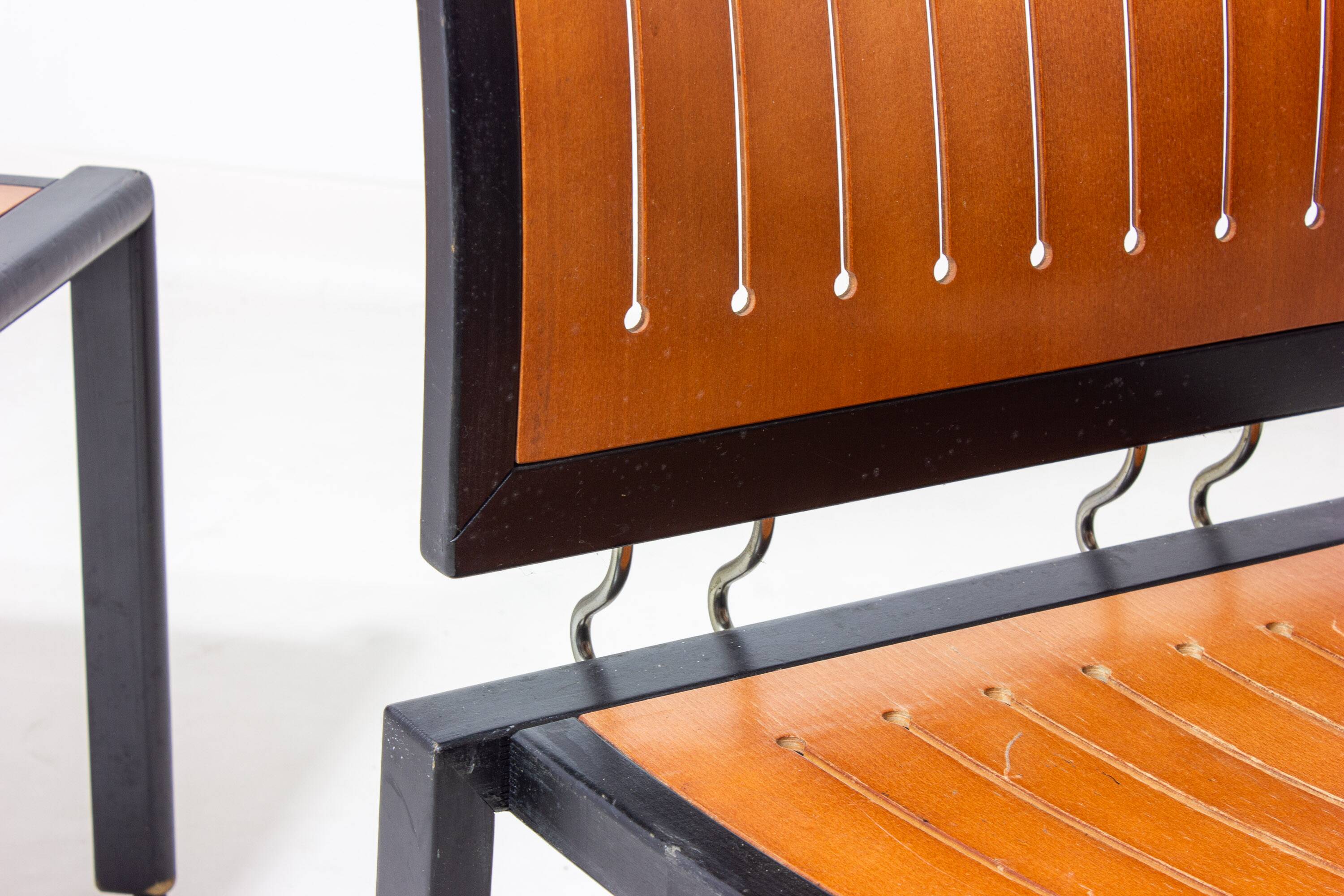 Set of 1980s Bruno Rey Quadro chairs for Dietiker Switzerland