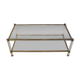 Plexiglass, glass and brass coffee table after Romeo Rega
