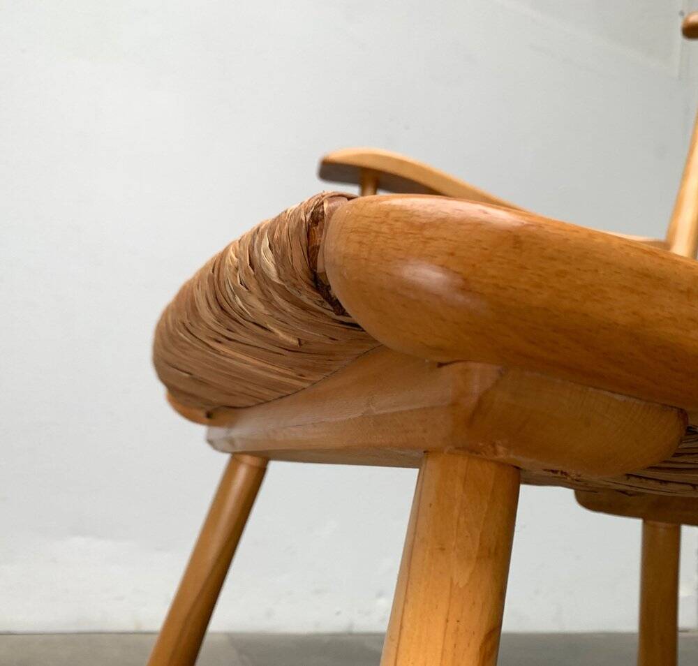 Mid-Century rocking chair model WK-S 7 in beech by Arno Lambrecht for Wk Möbel, 1950s.