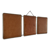 Vintage 1960s triptych barber hairdresser pumpkin mirror - 27 x 68 cm