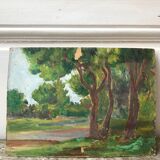 Huile paysage ancienne